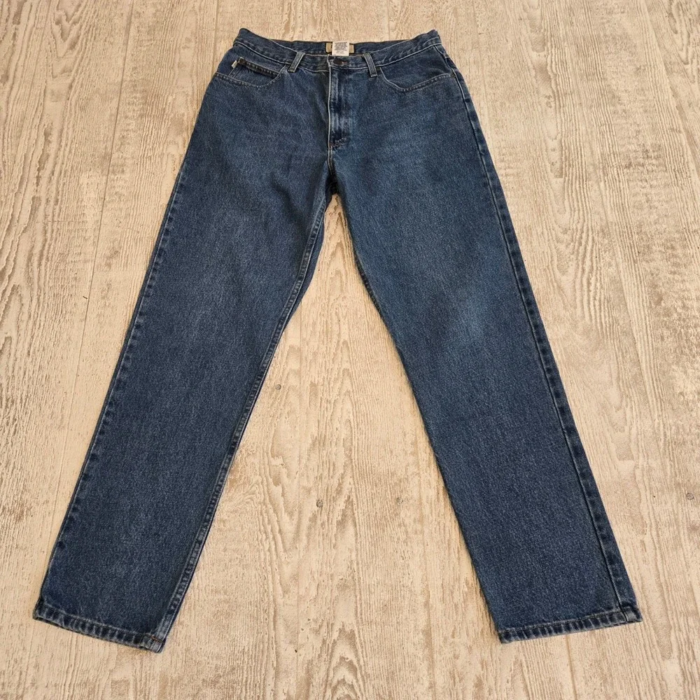 LL Bean Natural Fit Jeans 33x32 Medium Wash Straight Leg Denim Biker Grunge Y2K